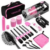 Viewsun 17pcs Car Cleaning Kit, Pink Car Interior Detailing Kit with High Power Handheld Vacuum, Detailing Brush Set, Windshield Cleaner, Cleaning Gel, Complete Auto Accessories for Women Gift Viewsun 17pcs Car Cleaning Kit, Pink Car Interior Detailing Kit with High Power Handheld Vacuum, Detailing Brush Set, Windshield Cleaner, Cleaning Gel, Complete Auto Accessories for Women Gift