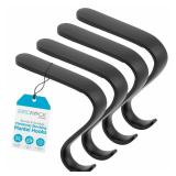 BIRDROCK HOME 4 Pack Christmas Stocking Mantel Hooks - Heavy-Duty Metal Hangers for Fireplace, Brick, and Mantel - Ideal for Holiday Stockings, Garlands, and Decor - Sturdy and Versatile - Black BIRDROCK HOME 4 Pack Christmas Stocking Mantel Hooks - Heavy-Duty Metal Hangers for Fireplace, Brick, and Mantel - Ideal for Holiday Stockings, Garlands, and Decor - Sturdy and Versatile - Black
