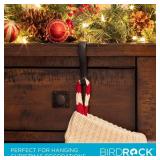 BIRDROCK HOME 4 Pack Christmas Stocking Mantel Hooks - Heavy-Duty Metal Hangers for Fireplace, Brick, and Mantel - Ideal for Holiday Stockings, Garlands, and Decor - Sturdy and Versatile - Black BIRDROCK HOME 4 Pack Christmas Stocking Mantel Hooks - Heavy-Duty Metal Hangers for Fireplace, Brick, and Mantel - Ideal for Holiday Stockings, Garlands, and Decor - Sturdy and Versatile - Black