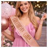 Shimmer Anna Shine Rose Gold Glitter Birthday Sash Adjustable Satin Sash for Women, Teens & Adults Fun Party Decoration & Photo Prop for 18th, 21st, 30th, 40th, 50th Birthdays Shimmer Anna Shine Rose Gold Glitter Birthday Sash Adjustable Satin Sash for Women, Teens & Adults Fun Party Decoration & Photo Prop for 18th, 21st, 30th, 40th, 50th Birthdays