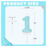 FAMGift Blue Birthday Candles - Number 1 Candle for A Little Boo 1st Birthday Decorations Boy Girl, Sky Blue Cake Decorations Big One Theme Party Supplies FAMGift Blue Birthday Candles - Number 1 Candle for A Little Boo 1st Birthday Decorations Boy Girl, Sky Blue Cake Decorations Big One Theme Party Supplies