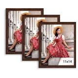 Dark Brown 11x14 Frame Set of 3 - Rustic Woodgrain 11 x 14 Poster Frame with Plexiglass for Wall Gallery Display, 11x14 Picture Frame for Puzzles, Artwork, Photos and Posters - Ideal Christmas Day Dark Brown 11x14 Frame Set of 3 - Rustic Woodgrain 11 x 14 Poster Frame with Plexiglass for Wall Gallery Display, 11x14 Picture Frame for Puzzles, Artwork, Photos and Posters - Ideal Christmas Day