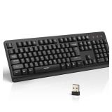 TECKNET Wireless Keyboard, 2.4G Silent Full-Size USB Keyboard with Number Pad, Ergonomic Keys & Adjustable Feet, Compatible with Laptop, PC, Desktop, Notebook, Windows 11/10/8/7 Black TECKNET Wireless Keyboard, 2.4G Silent Full-Size USB Keyboard with Number Pad, Ergonomic Keys & Adjustable Feet, Compatible with Laptop, PC, Desktop, Notebook, Windows 11/10/8/7 Black