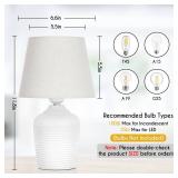 Sucolite Small 11.8'' Table Lamps Set of 2, Bedside Nightstand Lamps for Bedroom Kids Room, Cute Desk Lamps with Studded Texture Base for Reading Nursery Living Room Office, White & Beige BULBS NO Sucolite Small 11.8'' Table Lamps Set of 2, Bedside Nightstand Lamps for Bedroom Kids Room, Cute Desk Lamps with Studded Texture Base for Reading Nursery Living Room Office, White & Beige BULBS NO