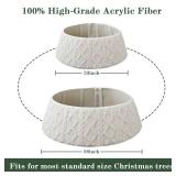 Bunny Chorus Christmas Tree Collar, Rustic White Luxury Plush Faux Fur Tree Collar with Textured Crossed Diamond Pattern, Soft Boho Xmas Tree Ring Beige Tree Skirt for Holiday Decorations Home Decor Bunny Chorus Christmas Tree Collar, Rustic White Luxury Plush Faux Fur Tree Collar with Textured Crossed Diamond Pattern, Soft Boho Xmas Tree Ring Beige Tree Skirt for Holiday Decorations Home Decor