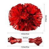 Red Cheerleading Pom Poms with Baton Handle 2 Pack for Team Spirit Sports Dance Cheering Red Cheerleading Pom Poms with Baton Handle 2 Pack for Team Spirit Sports Dance Cheering