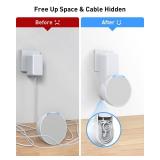 Maxonar Wall Mount for Echo Pop, Echo Pop Wall Mount [No Drill Needed] Alexa Speaker Holder Stand Cable Hidden Storage- (White/Black/Green/Purple)