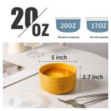 Adewnest Ceramic Bowls with Lids: 20 oz Microwave Safe Food Storage Containers for Soup, Salad, Cereal, Leftovers, Meal Prep, Lunch, Picnic, Camping, Serving - Airtight, Yellow, Set of 4 Adewnest Ceramic Bowls with Lids: 20 oz Microwave Safe Food Storage Containers for Soup, Salad, Cereal, Leftovers, Meal Prep, Lunch, Picnic, Camping, Serving - Airtight, Yellow, Set of 4