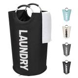 Maxsilan 90L Large Laundry Basket, Freestanding Tall Clothes Hamper, Collapsible Laundry Bag, Black Maxsilan 90L Large Laundry Basket, Freestanding Tall Clothes Hamper, Collapsible Laundry Bag, Black