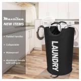 Maxsilan 90L Large Laundry Basket, Freestanding Tall Clothes Hamper, Collapsible Laundry Bag, Black Maxsilan 90L Large Laundry Basket, Freestanding Tall Clothes Hamper, Collapsible Laundry Bag, Black
