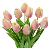 10 Pcs Pink Tulips Artificial Flowers Real Touch Fake Tulips Fake Flowers for Mother's Day 13.5 Faux Tulips Faux Flowers Bulk Artificial Tulips Flowers for Vase Centerpieces Home Wedding Bouquet 10 Pcs Pink Tulips Artificial Flowers Real Touch Fake Tulips Fake Flowers for Mother's Day 13.5 Faux Tulips Faux Flowers Bulk Artificial Tulips Flowers for Vase Centerpieces Home Wedding Bouquet