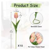 10 Pcs Pink Tulips Artificial Flowers Real Touch Fake Tulips Fake Flowers for Mother's Day 13.5 Faux Tulips Faux Flowers Bulk Artificial Tulips Flowers for Vase Centerpieces Home Wedding Bouquet 10 Pcs Pink Tulips Artificial Flowers Real Touch Fake Tulips Fake Flowers for Mother's Day 13.5 Faux Tulips Faux Flowers Bulk Artificial Tulips Flowers for Vase Centerpieces Home Wedding Bouquet