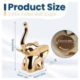 Solaradgy 2Pcs Toilet Bolt Covers Decorative, Gold Toilet Screw Cover Caps Shape of a Elephant Made of Ceramic Suitable for Toilet Bolts of Most Sizes Solaradgy 2Pcs Toilet Bolt Covers Decorative, Gold Toilet Screw Cover Caps Shape of a Elephant Made of Ceramic Suitable for Toilet Bolts of Most Sizes