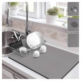 Drying Mat for Kitchen Countertops, Coffee Mat Hide Stain Rubber Backed Absorbent Dish Drying Mat Drying Mat for Kitchen Countertops, Coffee Mat Hide Stain Rubber Backed Absorbent Dish Drying Mat