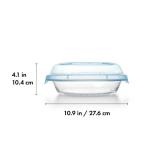 OXO Good Grips GLASS PIE PLATE WITH LID SMALL CRACK ON PLASTIC LID OXO Good Grips GLASS PIE PLATE WITH LID SMALL CRACK ON PLASTIC LID