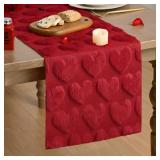 Artoid Mode Red Soft Plush Faux Fur Jacquard Love Heart Valentine's Table Runner, Kitchen Dining Table Decoration for Home Party Decor 13x72 Inch Artoid Mode Red Soft Plush Faux Fur Jacquard Love Heart Valentine's Table Runner, Kitchen Dining Table Decoration for Home Party Decor 13x72 Inch