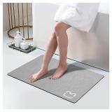 Diatomaceous Earth Bath Mat 15.7x23.6in Grey Diatomaceous Earth Bath Mat 15.7x23.6in Grey