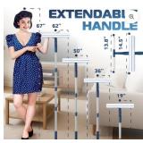 DSV Standard Window Cleaning Kit 62 , Window Washing Kit with Extension Pole with Silicone Scraper and 2X Microfiber Scrubber Sleeves, Window Cleaner Tool for Home, Shower, Glass, Mirror, Car