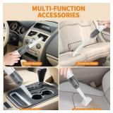 5-in-1 Handheld Car Vacuum Portable Cordless - 20000Pa High Power Vacuuming/Blowing/SOS/LED Light/Window Breaker,Rechargeable Vacuum Cleaner, Portable Vacuum for Car, Home & Pet Hair