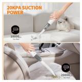 5-in-1 Handheld Car Vacuum Portable Cordless - 20000Pa High Power Vacuuming/Blowing/SOS/LED Light/Window Breaker,Rechargeable Vacuum Cleaner, Portable Vacuum for Car, Home & Pet Hair