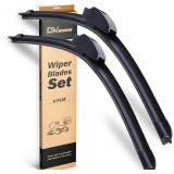 OEM Quality Windshield Wiper Blades, 22  and 19  DSV Standard Car Wiper Blades With Universal U/J Hook Only, Automotive Replacement Wiper Blades for my Car, Water Repellency Wiper Blade, Pack of 2