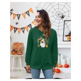 QLIPIN Spooky Season Sweatshirt Womens Halloween Sweatshirt Spooky Fall Ribbed Textured Knit Long Sleeve Pullover Tops Size Small
