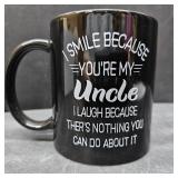 Uncle Gifts, I Smile Because You're My Uncle Coffee Mug, Uncle's Day Gift Mug Birthday Christmas Gifts for Uncle, 11Oz