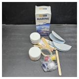 Marine Fiberglass Repair Kit for Boats, Gel Coat Repair Kit for Boats, Boat Gelcoat Repair Kit, Epoxy Filler for Boats, Fiberglass Boat Repair Kit Fix Holes, Chips, Pits, Cracks (Color Match)