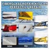 Marine Fiberglass Repair Kit for Boats, Gel Coat Repair Kit for Boats, Boat Gelcoat Repair Kit, Epoxy Filler for Boats, Fiberglass Boat Repair Kit Fix Holes, Chips, Pits, Cracks (Color Match)