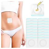 Disposable Castor Oil Patches, Castor Oil Pack Wrap for Belly Button Patch, Organic Cotton Self-Adhesive Pads, Leak-Proof & Breathable for Navel, Abdomen & Targeted Skin Care - 16pcs (Oil-Free)