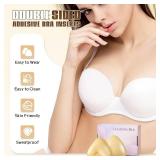 Sticky Bra Inserts Push Up- Reusable Double Sided Adhesive Bra, Instant Lift Silicone Bra Inserts. D Bra Size