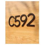 5 Inch Adhesive House Numbers - Frosted Matte Black Acrylic 0-9