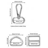 Swivel Hooks with D Ring and Tri-Glides Slide Buckle 18Pcs Metal Lanyard Swivel Clips Lobster Clasp Snap Hook for Purses Straps Handbag Making Hardware(Gold Buckle 1 inch)