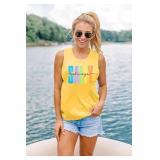 Salty Always Tank Top Women Beach Tanks Hawaiian Sleveless Vest Tops Summer Graphic Tanks Vacation Tops Workout XL