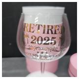 Retirement Gifts for Women - Retired 2025 Wine Glass For Grandma, Boss - Retired 2025 Not My Problem Anymore - Retirement Glasses for Her Women - Leaving, Farewell, Goodbye Gifts For Coworkers