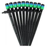 Drip Irrigation Drippers 360 Degree Micro Sprinklers Pressure Compensating Emitters with Stake for 1/4 inch Tubing Watering System Spike Bubbler Heads Parts, 20-Pack