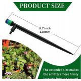 Drip Irrigation Drippers 360 Degree Micro Sprinklers Pressure Compensating Emitters with Stake for 1/4 inch Tubing Watering System Spike Bubbler Heads Parts, 20-Pack