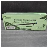 Drip Irrigation Drippers 360 Degree Micro Sprinklers Pressure Compensating Emitters with Stake for 1/4 inch Tubing Watering System Spike Bubbler Heads Parts, 20-Pack