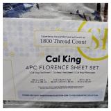 Sweet Home Florence Blue/Green Floral Print 4-Piece Microfiber Sheet Set Cal King