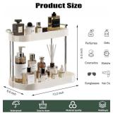 Bathroom Organizer Countertop - 2 Tier Perfume Organizer,Acrylic Vanity Tray,Skincare Makeup Organizer and Storage for Dresser White