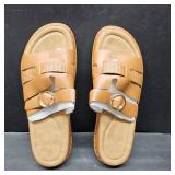 Dressy Womens Sandals Comfortable: Adjustable Slip On sandals for women - Casual Walking Summer Platform Slide. Size 11.5