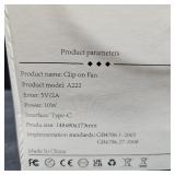 Clip on Fan for Bed, Portable Fan for Travel, 360  Rotate Battery Operated Personal Fan, Digital display, stroller fan with 5 Speeds, For Home Office Stroller Camping - Black