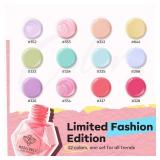 modelones Nail Polish Set, 12 Colors Spring Summer Blue Green Pink Nude Yellow Purple Pastel Quick Dry Mini Starter Kit Long Lasting Art DIY Manicure Set at Home for Women Girls