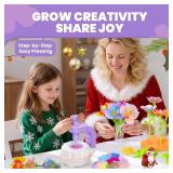 windpaint Fabric Flower Bouquets Toys, Christmas Gifts DIY Craft Kits Toys for Kids, Arts & Crafts for Girls 3 4 5 6 7 8 9 10 Years Old Toddler, Educational Learning Preschool Birthday Gifts(Purple)
