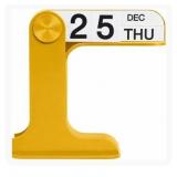 Desk Calendar Standing Flip, Creative Perpetual Flip Calendar, Durable PP Material Daily Desktop Calendar with Large Display, Simple Sleek Desk Accessories for Home Office Decor, Mustard Yellow