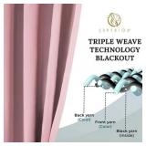 Superior Blackout Solid Light Filtering Rod pocket Curtain Panel Set, 36'X 72', Mauve chalk