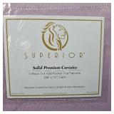 Superior Blackout Solid Light Filtering Rod pocket Curtain Panel Set, 36'X 72', Mauve chalk