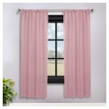 Superior Blackout Solid Light Filtering Rod pocket Curtain Panel Set, 36'X 72', Mauve chalk