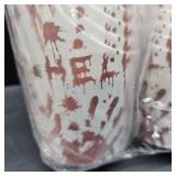 FYSUIMU 50Pcs Halloween Charcuterie Paper Cups with Sticks Bags Twist Ties 14oz Bloody Handprint Disposable Appetizer Cups French Fry Holder for Party Supplies