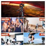 ZOMEi 188cm Heavy Duty DSLR Tripod Stand, Tall Multi-Functional Extension, Multi-Angle Shooting, Compatible with Cameras, Mobile Phones, Projector, Binoculars, Spotting Scope, Orange